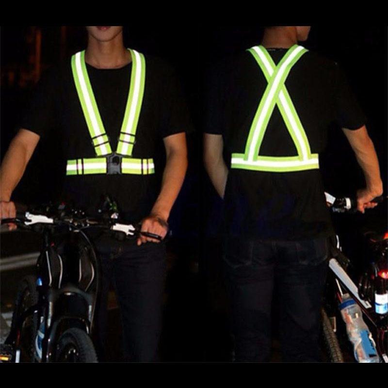 1Pc Adjustable Outdoor Safety Vest Gear Stripe Sports Night Run Reflective-Sporting Enthusiasts Store-Bargain Bait Box