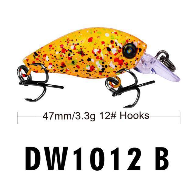1Pc Crank Lures 12 Colors Fishing Lures 4.7Cm-1.9&quot;/3.3G-0.12Oz Fishing Tackle-RUProberos Store-DW1012B-Bargain Bait Box