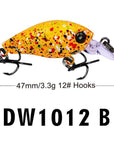 1Pc Crank Lures 12 Colors Fishing Lures 4.7Cm-1.9"/3.3G-0.12Oz Fishing Tackle-RUProberos Store-DW1012B-Bargain Bait Box