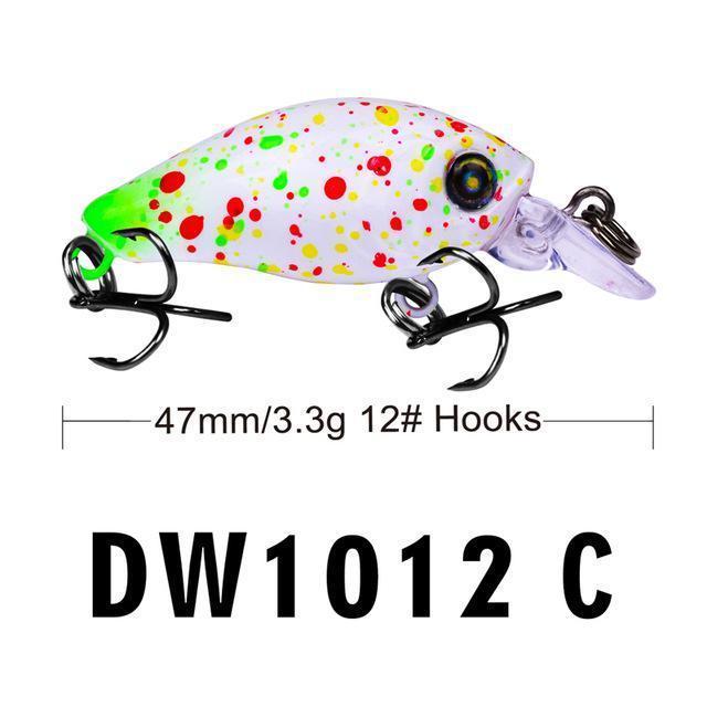 1Pc Crank Lures 12 Colors Fishing Lures 4.7Cm-1.9&quot;/3.3G-0.12Oz Fishing Tackle-RUProberos Store-DW1012C-Bargain Bait Box