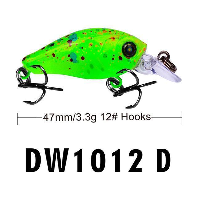 1Pc Crank Lures 12 Colors Fishing Lures 4.7Cm-1.9&quot;/3.3G-0.12Oz Fishing Tackle-RUProberos Store-DW1012D-Bargain Bait Box