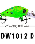 1Pc Crank Lures 12 Colors Fishing Lures 4.7Cm-1.9"/3.3G-0.12Oz Fishing Tackle-RUProberos Store-DW1012D-Bargain Bait Box