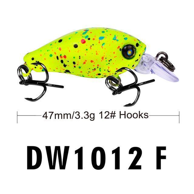 1Pc Crank Lures 12 Colors Fishing Lures 4.7Cm-1.9&quot;/3.3G-0.12Oz Fishing Tackle-RUProberos Store-DW1012F-Bargain Bait Box