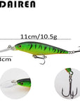 1Pc Crank Wobblers Minnow 11Cm 10.5G Fishing Lure Artificial Hard Bait 3D Eyes-WDAIREN fishing gear Store-A-Bargain Bait Box