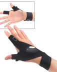 1Pc Outdoor Tool Fishing Magic Strap Fingerless Gloves Led Glove Flashlight-Kuroko's Outdoor Store-Left Hand-Bargain Bait Box