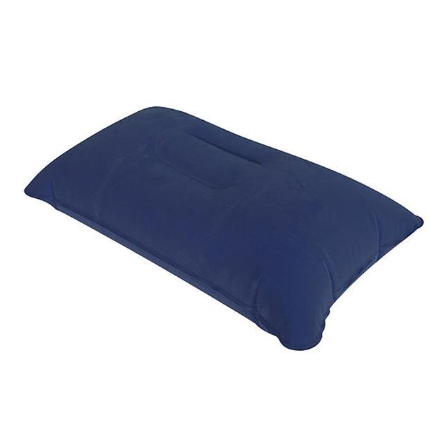 1Pc Portable Folding Air Inflatable Pillow Outdoor Camping Double Sided Flocking-eGeek-Blue-Bargain Bait Box