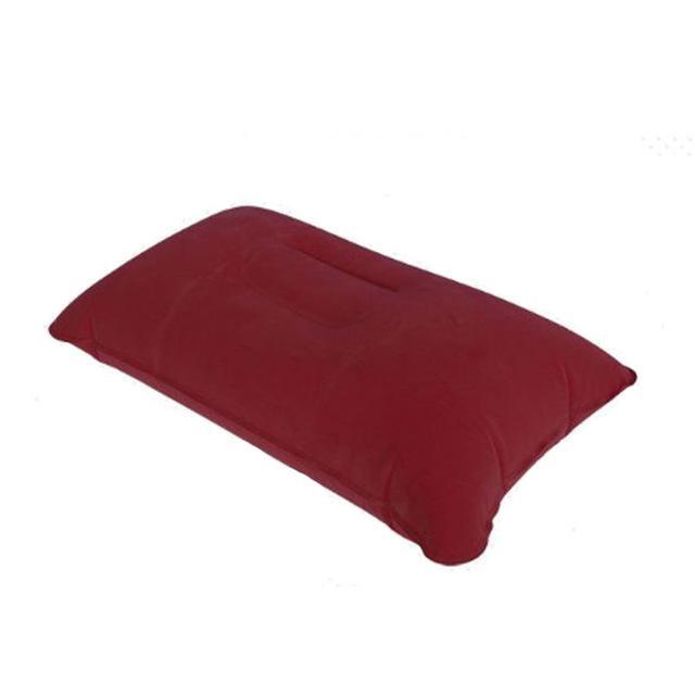 1Pc Portable Folding Air Inflatable Pillow Outdoor Camping Double Sided Flocking-eGeek-Red-Bargain Bait Box