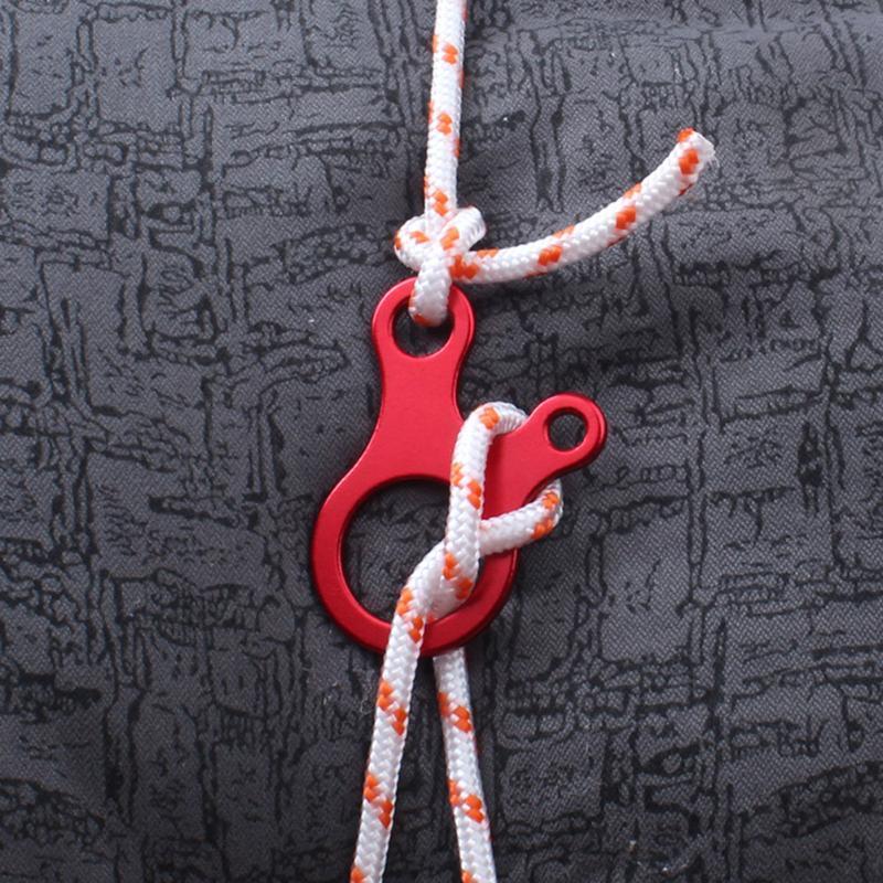 1Pc Quick Knot Tent Wind Cord Rope Buckle 3Hole Antislip Outgoing Hiking-Islandshop-Red-Bargain Bait Box
