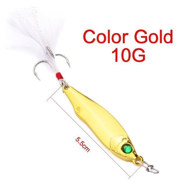 1Pc Spoon Lure 10G/15G/20G/28G/35G Metal Fishing Bait 2 Colors Spoon Bass-ProberosFishing Store-Gold 10G-Bargain Bait Box