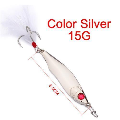 1Pc Spoon Lure 10G/15G/20G/28G/35G Metal Fishing Bait 2 Colors Spoon Bass-ProberosFishing Store-Silver 15G-Bargain Bait Box