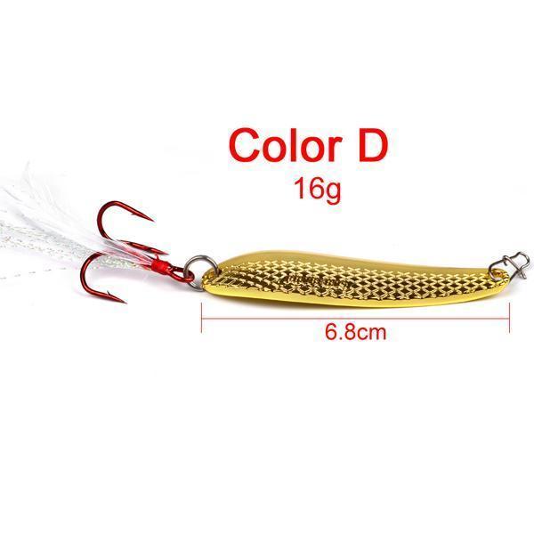1Pc Spoon Lure 16G-11G-6G Metal Fishing Bait Silver/Gold Spoon Bass Baits Red-ProberosFishing Store-Color D-Bargain Bait Box