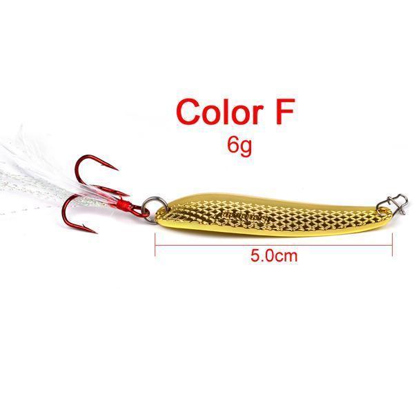 1Pc Spoon Lure 16G-11G-6G Metal Fishing Bait Silver/Gold Spoon Bass Baits Red-ProberosFishing Store-Color F-Bargain Bait Box