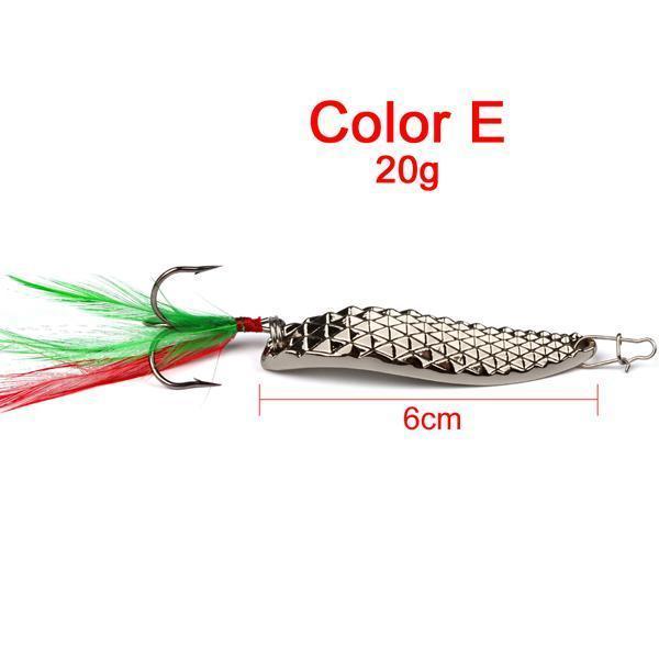 1Pc Spoon Lure 20G-15G-10G-5G Metal Fishing Bait Silver/Gold Spoon Bass Baits-ProberosFishing Store-Color E-Bargain Bait Box