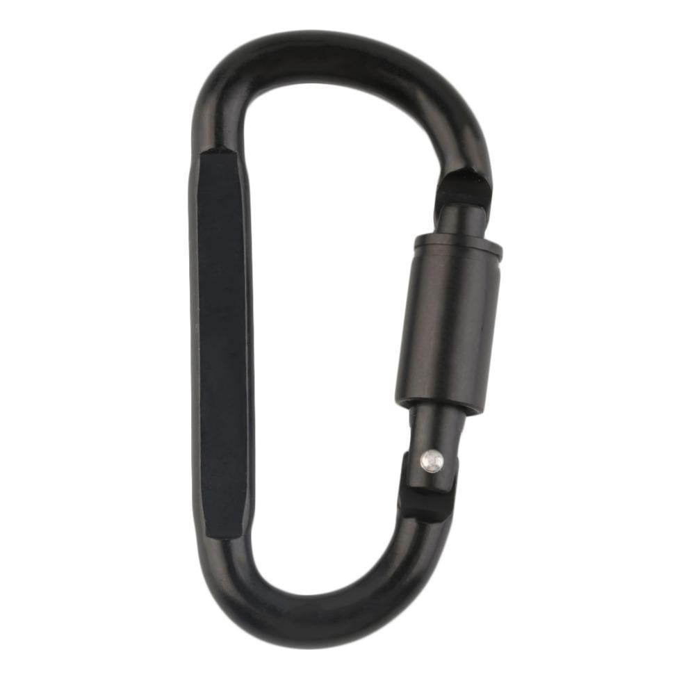 1Pc Sports Camping Hiking Black Carabiner Aluminum Alloy Carabiner D Ring-Automobiles Parts Selling Store-Bargain Bait Box