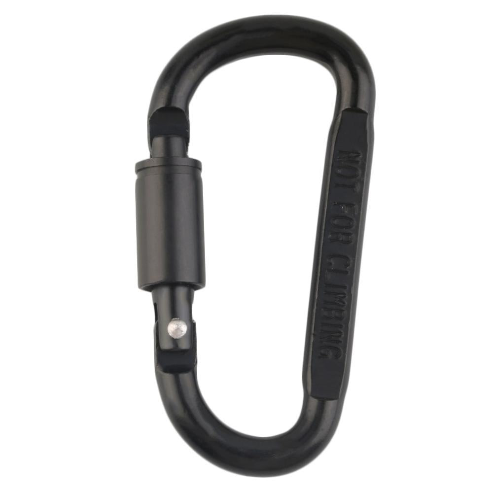1Pc Sports Camping Hiking Black Carabiner Aluminum Alloy Carabiner D Ring-Automobiles Parts Selling Store-Bargain Bait Box