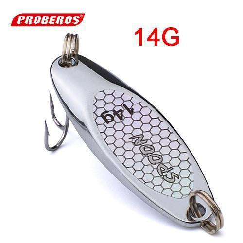 1Pc Top Metal Spoon Lure 3G-40G Metal Bass Baits Silver Spoon Fishing Lure 8#-2#-ProberosFishing Store-14G-Bargain Bait Box