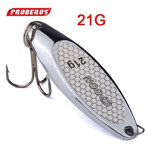 1Pc Top Metal Spoon Lure 3G-40G Metal Bass Baits Silver Spoon Fishing Lure 8#-2#-ProberosFishing Store-21G-Bargain Bait Box