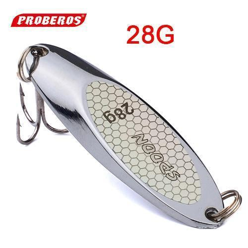 1Pc Top Metal Spoon Lure 3G-40G Metal Bass Baits Silver Spoon Fishing Lure 8#-2#-ProberosFishing Store-28G-Bargain Bait Box