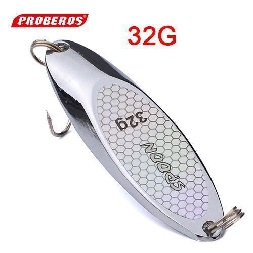 1Pc Top Metal Spoon Lure 3G-40G Metal Bass Baits Silver Spoon Fishing Lure 8#-2#-ProberosFishing Store-32G-Bargain Bait Box