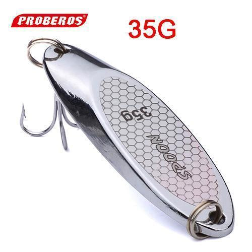 1Pc Top Metal Spoon Lure 3G-40G Metal Bass Baits Silver Spoon Fishing Lure 8#-2#-ProberosFishing Store-35G-Bargain Bait Box