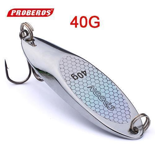 1Pc Top Metal Spoon Lure 3G-40G Metal Bass Baits Silver Spoon Fishing Lure 8#-2#-ProberosFishing Store-40G-Bargain Bait Box