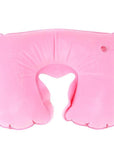 1Pc U Shape Neck Rest Air Inflatable Pillow Outdoor Tool Plane Camping Train-eGeek-pink-Bargain Bait Box