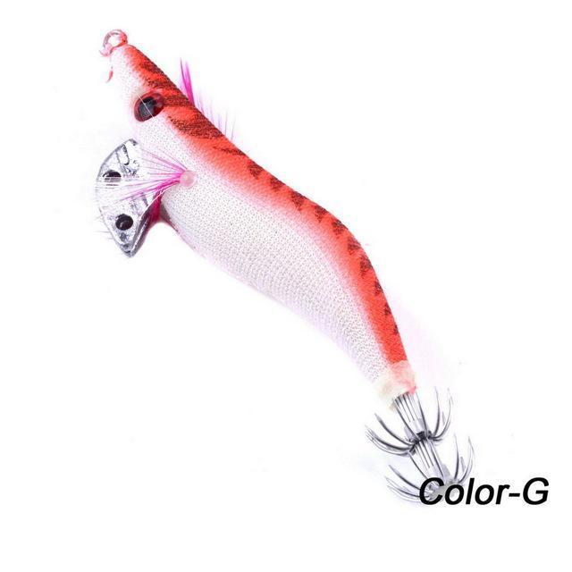 1Pcs 11G/8.5Cm Fishing Lures Luminous Squid Jig Hooks Wood Shrimp