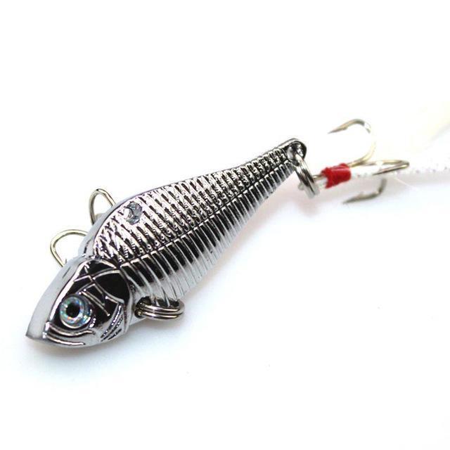 1Pcs 12.5G 5Cm Winter Fishing Lure Hard Bait Vib With Lead Inside Ice Sea-YPYC Sporting Store-Sliver-Bargain Bait Box