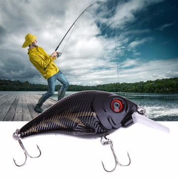 1Pcs 3D Fishing Lures 6# High Carbon Steel Triple Hook Bass Crankbait Crank Bait-fixcooperate-Bargain Bait Box