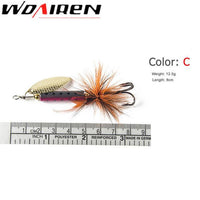 1Pcs 4 Size Fishing Lure Hook Spinner Spoon Lures Rotating Metal Sequins Bait-WDAIREN Fishing Store-C-Bargain Bait Box