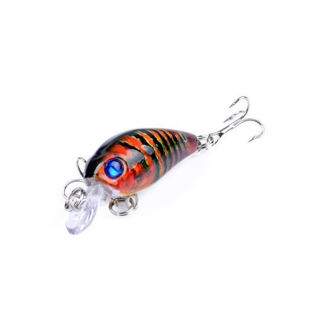 1Pcs 4.5Cm/4G Hard Crank Fishing Lure Crankbait Treble Hooks 3D Eyes Bait-KoKossi Outdoor Sporting Store-E 5-Bargain Bait Box