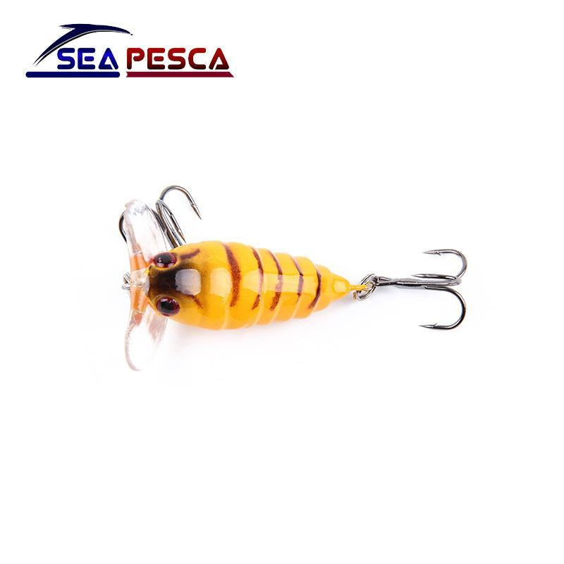 1Pcs 4Cm 4.2G Perch Insect Bait Fishing Lure Treble Barb Hook Fishing Tackle-Rembo fishing tackle Store-A-Bargain Bait Box