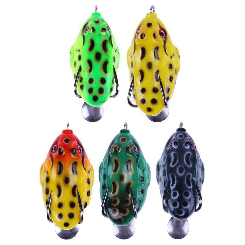 1Pcs 5.8Cm/2.28&#39;&#39;15G Soft Frog Lure Fishing Lures Treble Hooks Top Water Ray-easygoing4-AS SHOW-Bargain Bait Box