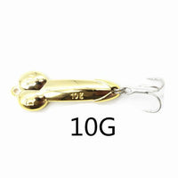 1Pcs 5Cm 5 10 15 20G Gold/Sliver Sequins Penis Spoon With Hooks Hard Metal-Deep Sea Sporting Goods-10g Gold-Bargain Bait Box