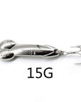 1Pcs 5Cm 5 10 15 20G Gold/Sliver Sequins Penis Spoon With Hooks Hard Metal-Deep Sea Sporting Goods-15g Sliver-Bargain Bait Box