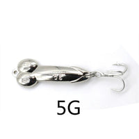 1Pcs 5Cm 5 10 15 20G Gold/Sliver Sequins Penis Spoon With Hooks Hard Metal-Deep Sea Sporting Goods-5g Gold-Bargain Bait Box