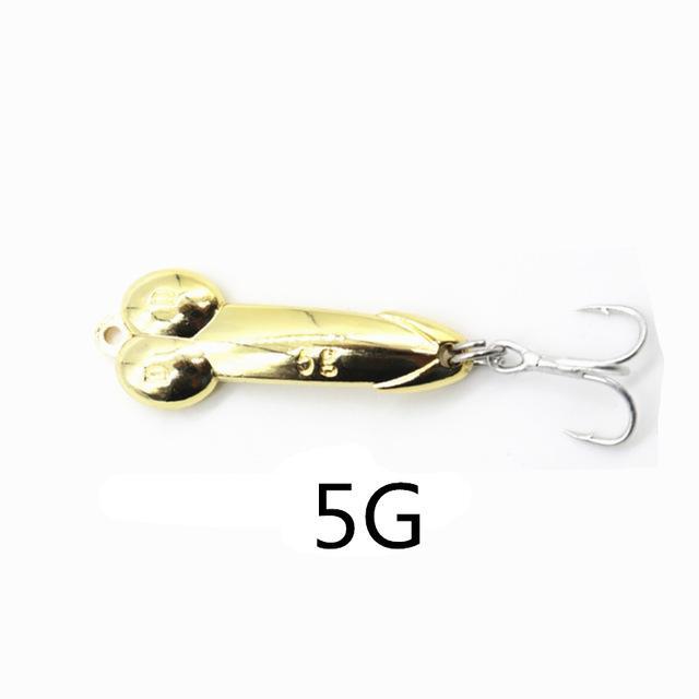 1Pcs 5Cm 5 10 15 20G Gold/Sliver Sequins Penis Spoon With Hooks