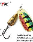 1Pcs 6Cm-7.5Cm Size 3 4 5 Spinner Spoon Bait Fishing Lure Hard Bait Fishing-Fishing Tackle-SP01-04-5-Bargain Bait Box