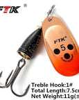 1Pcs 6Cm-7.5Cm Size 3 4 5 Spinner Spoon Bait Fishing Lure Hard Bait Fishing-Fishing Tackle-SP01-10-5-Bargain Bait Box