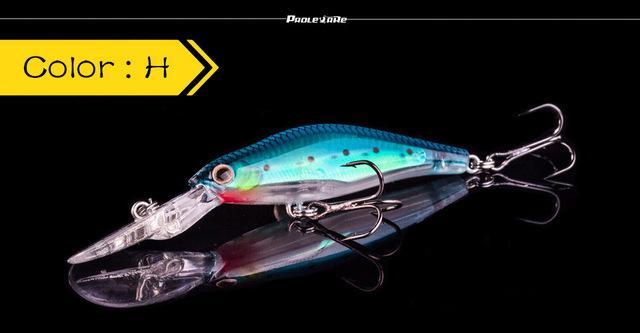 1Pcs 9Cm 7.3G Luminous Floating Laser Minnow Hard Fishing Lures 3D Eyes-PROLEURRE FISHING Store-H-Bargain Bait Box