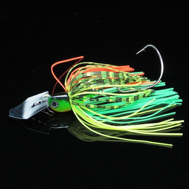 1Pcs Buzz Bait Fishing Lure Lead Head Metal Spoons Spinner Bait Crank Hook 10G-YPYC Sporting Store-Green-Bargain Bait Box