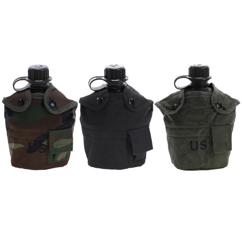 1Pcs Camouflage Military Molle Tactical Water Bottle Bays Outlook Kettle Carrier-fixcooperate-Black-Bargain Bait Box