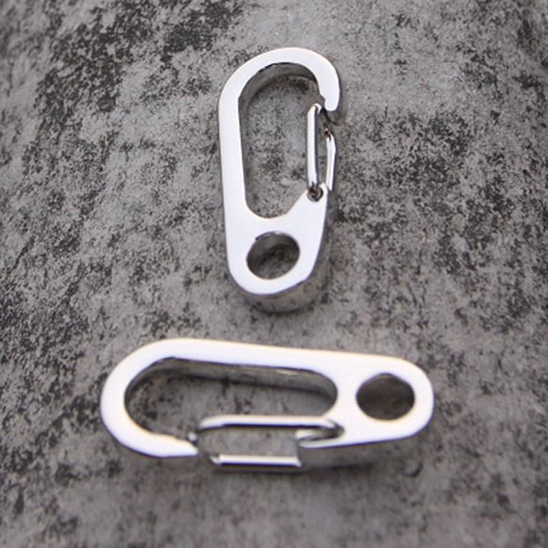 1Pcs Edc Mini Spring Clasps Clip Hook Climbing Carabiners Camping Bottle Hooks-Traveling Light123-Silver-Bargain Bait Box