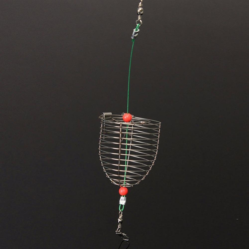 1Pcs Fishing Accessories Stainless Steel Cage Fishing Trap Basket Feeder Fish-Abax Store-Bargain Bait Box