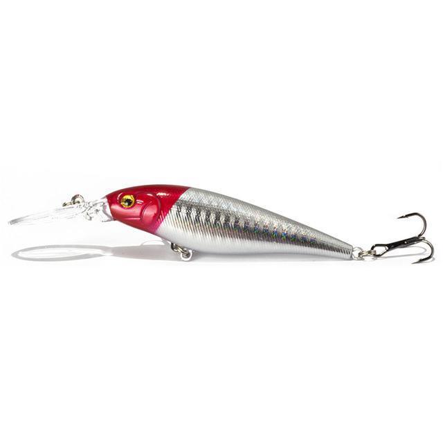 1Pcs Fishing Lure Bait Minnow With Treble Hook Isca Artificial Bass Fishing-Mr. Fish Store-009-Bargain Bait Box