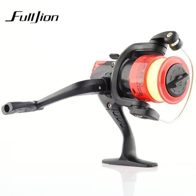 1Pcs Fishing Reels With Fishing Line Bait Casting Reel Aluminum Body Spinning-Ali Fishing Store-Plastic Red-With line-Bargain Bait Box