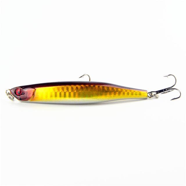 1Pcs Fishing Tackle Hard Minnow Lure Artificial Bait Fishing Lure With 2 Fish-YTQHXY Official Store-D-Bargain Bait Box