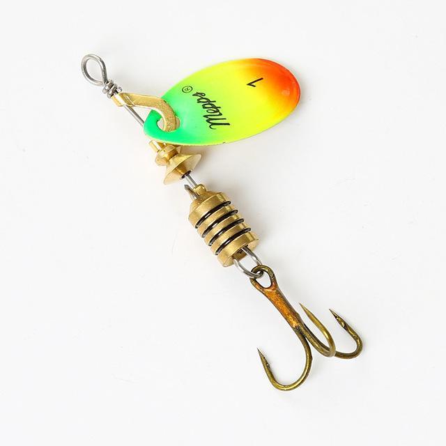 1Pcs Ftk Mepps Spoon Lure Size 0# 1# 2# 3# 4# 5# Fishing Treble Hooks 4 Colors-FTK koko Store-Brown-Bargain Bait Box