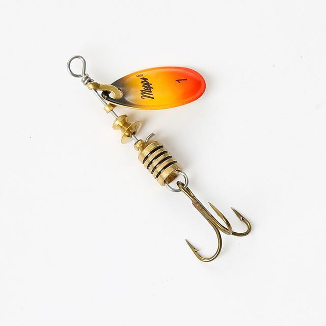 1Pcs Ftk Mepps Spoon Lure Size 0# 1# 2# 3# 4# 5# Fishing Treble Hooks 4 Colors-FTK koko Store-Light Green-Bargain Bait Box