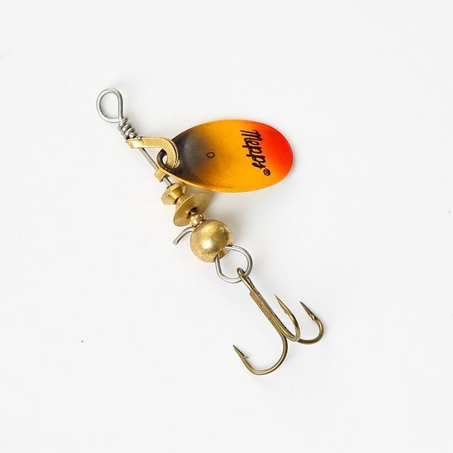 1Pcs Ftk Mepps Spoon Lure Size 0# 1# 2# 3# 4# 5# Fishing Treble Hooks 4 Colors-FTK koko Store-Light Yellow-Bargain Bait Box